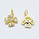 Brass Micro Pave Clear Cubic Zirconia Charms(ZIRC-J040-07G-NR)-2