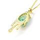 Synthetic Crystal Teardrop Pendant Necklace(NJEW-G016-03A)-2