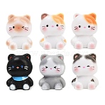 Cat Resin Figurine Ornaments, Micro Landscape Accessories, Pretending Prop Decorations, Mixed Color, 20.5x17.5x26~27mm(DJEW-A018-01)