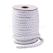 3-Ply Macrame Cotton Cord, Twisted Cotton Rope, for Wall Hanging, Plant Hangers, Crafts and Wedding Decorations, White, 12mm, about 21.87~24.05 yards(20~22m)/roll(OCOR-L039-F14)