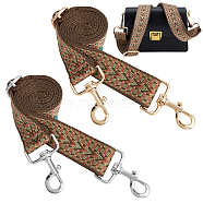 WADORN 2Pcs 2 Colors Boho Style Polyester Webbing Bag Straps, with Alloy Swivel Clasps, for Purse Making, Mixed Color, 81x3.7x0.2cm, 1pc/color(DIY-WR0003-37)