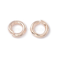 Brass Jump Rings, Open Jump Rings, Rose Gold, 10x1mm, about 8mm inner diameter, about 2600pcs/500g(JRC10MM-RG)