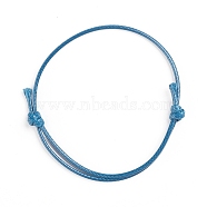 Korean Waxed Polyester Cord Bracelet Making, Marine Blue, Adjustable Diameter: 40~70mm(AJEW-JB00011-13)