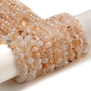 Natural Citrine Beads Strands, Faceted, Rondelle, 4x3mm, Hole: 0.6mm, about 138pcs/strand, 15.39''(39.1cm)(G-A097-C04-01)