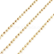 Brass Ball Chains, Unwelded, with Spool, Round, Real 18K Gold Plated, 2x1.5mm(CHC-M025-56G)