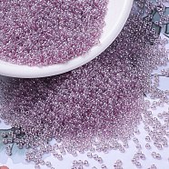 MIYUKI Round Rocailles Beads, Japanese Seed Beads, 11/0, (RR3509) Transparent Light Rose Luster, 2x1.3mm, Hole: 0.8mm, about 1111pcs/10g(X-SEED-G007-RR3509)