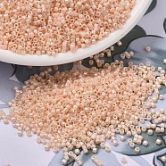 MIYUKI Delica Beads, Cylinder, Japanese Seed Beads, 11/0, (DB1502) Opaque Light Peach AB, 1.3x1.6mm, Hole: 0.8mm, about 2000pcs/bottle, 10g/bottle(SEED-JP0008-DB1502)