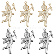 28Pcs 2 Colors Valentine's Day 304 Stainless Steel Pendants, Cupid/Cherub, Golden & Stainless Steel Color, 26x15.3x5mm, Hole: 1mm, 14pcs/color(STAS-BBC0002-77)