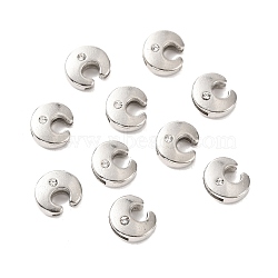 Letter Slider Beads for Watch Band Bracelet Making, Platinum Plated Alloy Crystal Rhinestone Slide Charms, Cadmium Free & Nickel Free & Lead Free, Letter.C, 11~13x9~11.5x4~5mm, Hole: 7.5~8x1mm(X-ALRI-O012-C-NR)