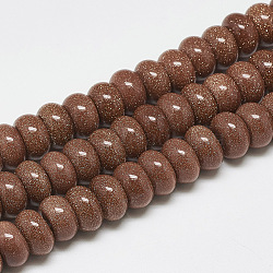 Synthetic Goldstone Beads Strands, Rondelle, 10x6mm, Hole: 1mm, about 67pcs/strand, 15.3 inch(G-T122-02V)