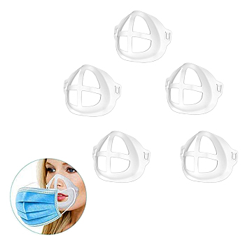3D Bracket, Comfortable Mouth Cover Inner Support Frame, Reusable Washable, for Keep Fabric Off Mouth, White, 9.8x8x5cm, 5pcs/set