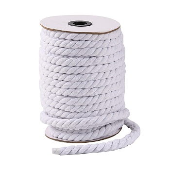 3-Ply Macrame Cotton Cord, Twisted Cotton Rope, for Wall Hanging, Plant Hangers, Crafts and Wedding Decorations, White, 12mm, about 21.87~24.05 yards(20~22m)/roll