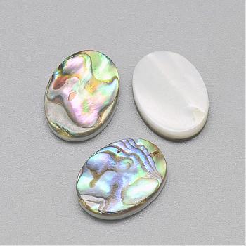 Paua Shell Cabochons, Oval, Colorful, 16x12x3mm