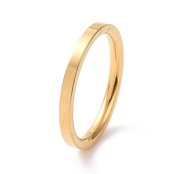 201 Stainless Steel Plain Band Ring for Women, Golden, 2mm, Inner Diameter: 17mm