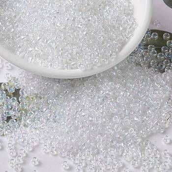 MIYUKI Round Rocailles Beads, Japanese Seed Beads, 8/0, (RR250) Crystal AB, 3mm, Hole: 1mm, about 19000~20500pcs/pound