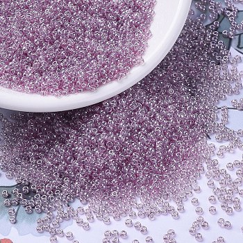 MIYUKI Round Rocailles Beads, Japanese Seed Beads, 11/0, (RR3509) Transparent Light Rose Luster, 2x1.3mm, Hole: 0.8mm, about 1111pcs/10g
