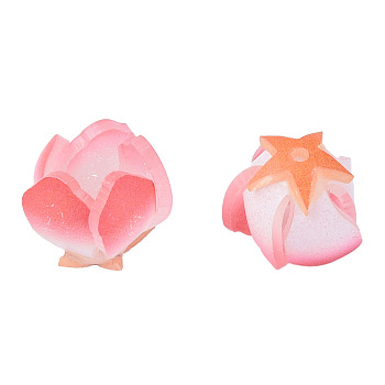 Plastic Beads, Flower, Light Coral, 18x15x14mm, Hole: 1mm