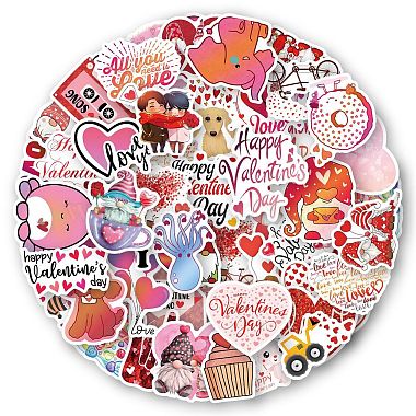 50Pcs Valentine's Day Theme PVC Cartoon Stickers(PW-WG84874-01)-2