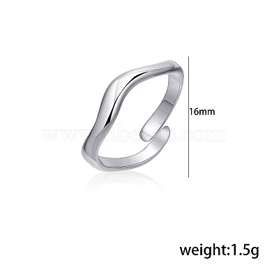 Stainless Steel Open Cuff Ring for Women(IN8799-2)-3