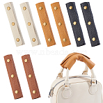 8Pcs 4 Colors Detachable PU Imitation Leather Bag Handle Wrap, Handle Grip Protector, with Iron Snap Button, Rectangle, for Suitcase, Handbag, Antique Bronze, Mixed Color, 130x90x5.5mm, 2pcs/color(PURS-BBC0001-09)