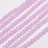 Natural & Dyed Malaysia Jade Bead Strands, Round, Plum, 4mm, Hole: 0.8mm, about 92pcs/strand, 15 inch(G-A146-4mm-A17)