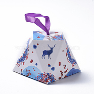 Christmas Gift Boxes, with Ribbon, Gift Wrapping Bags, for Presents Candies Cookies, Colorful, 8.1x8.1x6.4cm(CON-L024-E07)
