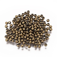 Brass Spacer Beads, Seamless, Round, Antique Bronze, 3mm, Hole: 1~1.2mm(J0K2F052)