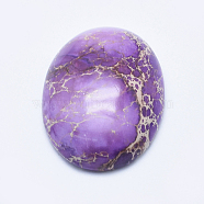 Natural Regalite/Imperial Jasper/Sea Sediment Jasper Cabochons, Dyed, Half Oval, Medium Purple, 30x22x7~8mm(G-E444-06B)