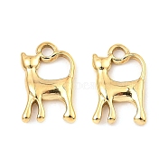 304 Stainless Steel Pendants, Cat Shape Charm, Real 18K Gold Plated, 17x11x3mm, Hole: 2.5mm(STAS-A089-04G)