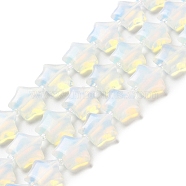Opalite Beads Strands, with Seed Beads, Star, 14~15.5x15~16x6.5~7mm, Hole: 1mm, about 24~25pcs/strand, 15.55''~15.95''(39.5~40.5cm)(G-NH0005-028)