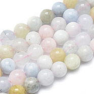 Natura Morganite Beads Strands, Round, 8mm, Hole: 1mm, about 48pcs/Strand, 15.75 inches(40cm)(G-D0001-03-8mm)
