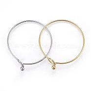 304 Stainless Steel Bangles, Mixed Color, 2-1/4 inch(5.7cm)~2-1/4 inch(5.8cm), 2mm(BJEW-F354-11)
