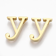 304 Stainless Steel Pendants, Golden, Letter, Letter.Y, 12x11x3mm, Hole: 1.8mm(STAS-T041-10G-Y)