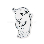 Halloween Theme Opaque Acrylic Pendants, Ghost, White, 42x26.5x1.8mm, Hole: 2.2mm(SACR-S034-08E)