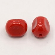 Solid Acrylic Beads, Red, 16x13x12mm, Hole: 2mm, about 300pcs/500g(SACR-S173-02)