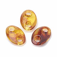 Acrylic Links, Imitation Amber, Oval, Dark Orange, 33x22x9.5mm, Hole: 6mm, about 155pcs/500g(OACR-N001-14)