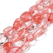Cherry Quartz Glass Beads Strands, Nuggets, Tumbled Stone, 3~11x4~8x3~6mm, Hole: 0.9mm, about 56pcs/strand, 15.94''~15.75''(40~40.5cm)(G-P497-01A-10)