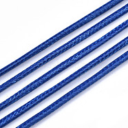Waxed Polyester Cords, for Jewelry Making, Blue, 2mm, about 10m/roll(X-YC-Q006-2.0mm-08)