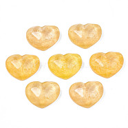 Transparent Resin Cabochons, Water Ripple, Heart, Gold, 17x21x7.5mm(CRES-N031-003A-B04)