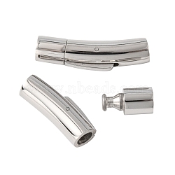 Column 316 Surgical Stainless Steel Bayonet Clasps, Stainless Steel Color, 30x7mm, Hole: 5mm(STAS-A021-5mm)