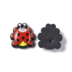 Opaque Resin Cabochons, Ladybird/Ladybug, Red, 19.5x19x6mm(RESI-C027-01D)