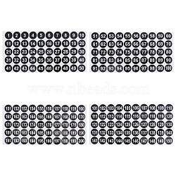 AHADERMAKER 4 Sheets 4 Style Flat Round Round Number Labels Stickers, Number Labels Circle Dot Decals, Black, 28x13.7x0.01cm, 1sheet/style(DIY-GA0002-57)