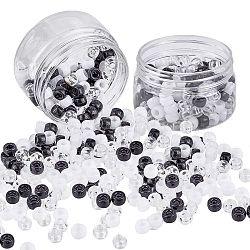 Transparent Acrylic European Beads, Large Hole Barrel Beads, Mixed Color, 9x6mm, Hole: 4mm, 3colors, about 60pcs/color, 180pcs/set(OACR-NB0001-06)