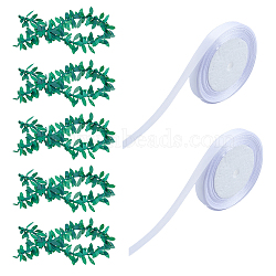 Plastic Leaf Napkin Rings, with Iron Wire, Sea Green, 122.5~124x83.5~85x1.5mm(AJEW-WH0528-94)