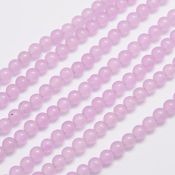 Natural & Dyed Malaysia Jade Bead Strands, Round, Plum, 4mm, Hole: 0.8mm, about 92pcs/strand, 15 inch