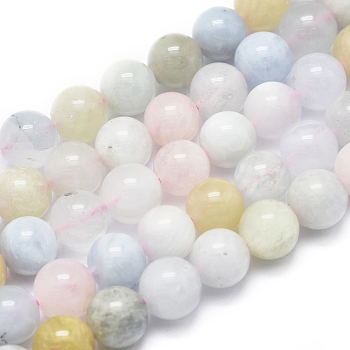 Natura Morganite Beads Strands, Round, 8mm, Hole: 1mm, about 48pcs/Strand, 15.75 inch(40cm)