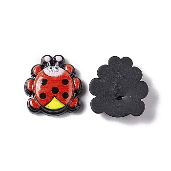 Opaque Resin Cabochons, Ladybird/Ladybug, Red, 19.5x19x6mm