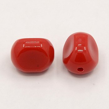 Solid Acrylic Beads, Red, 16x13x12mm, Hole: 2mm, about 300pcs/500g