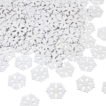 Unfinished Wooden Pieces, Wood Snowflake, for Crafts DIY Painting Supplies, White, 4.85~4.9x4.35x0.15cm
