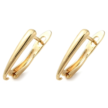 Brass Hoop Earring Findings, Long-Lasting Plated, Golden, 21x3x12mm, Hole: 1mm, Pin: 0.7mm